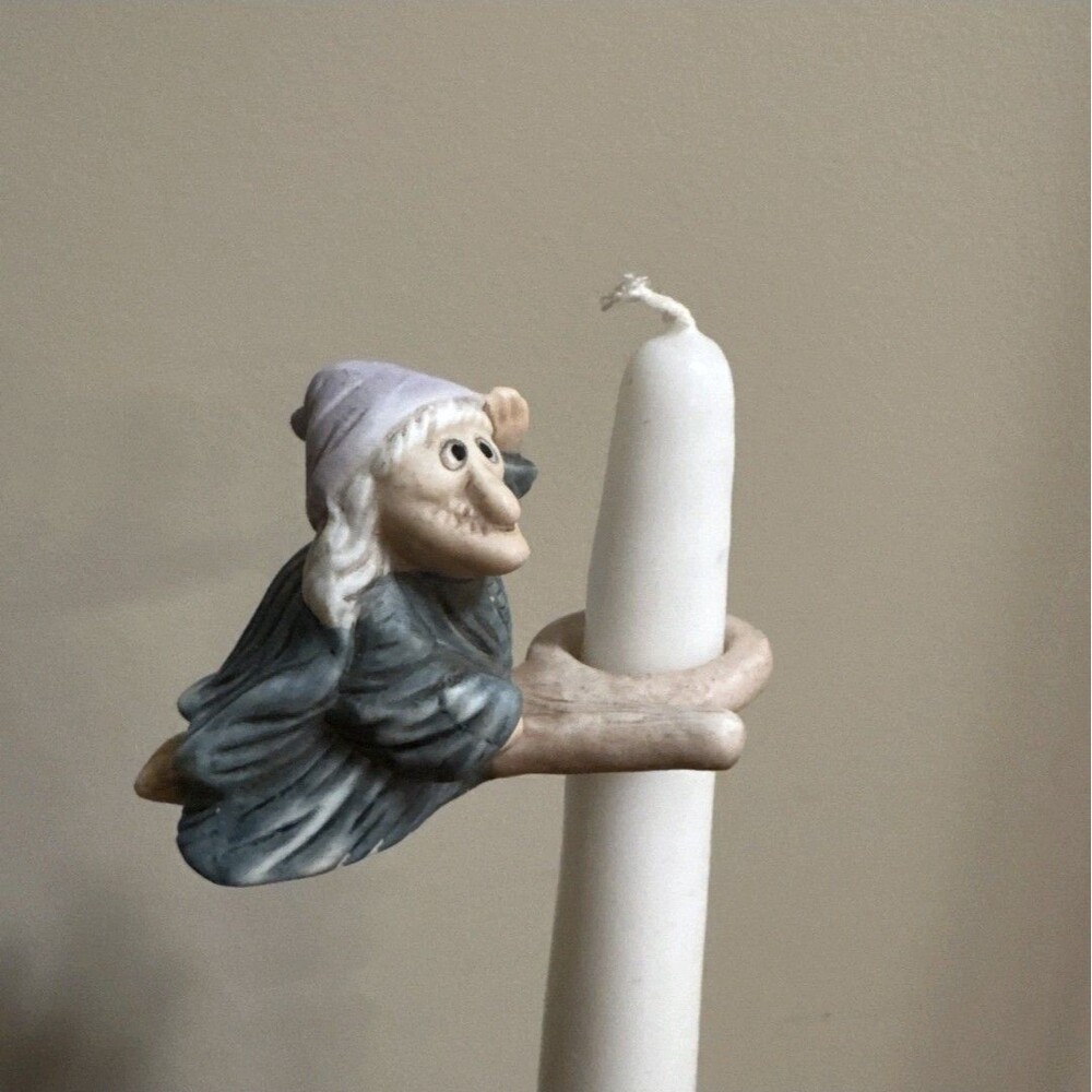 Kitchen Witch '86 Candle Holder Hugger Climber Halloween WICKS N STICKS